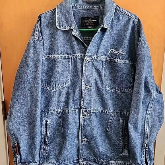 Vintage Phat Farm Men's Denim Jacket Size 2XL XXL Hip Hop Denim Streetwear - Picture 13 of 13
